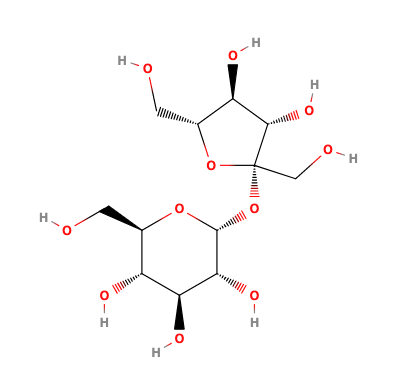Structural formula of sucrose